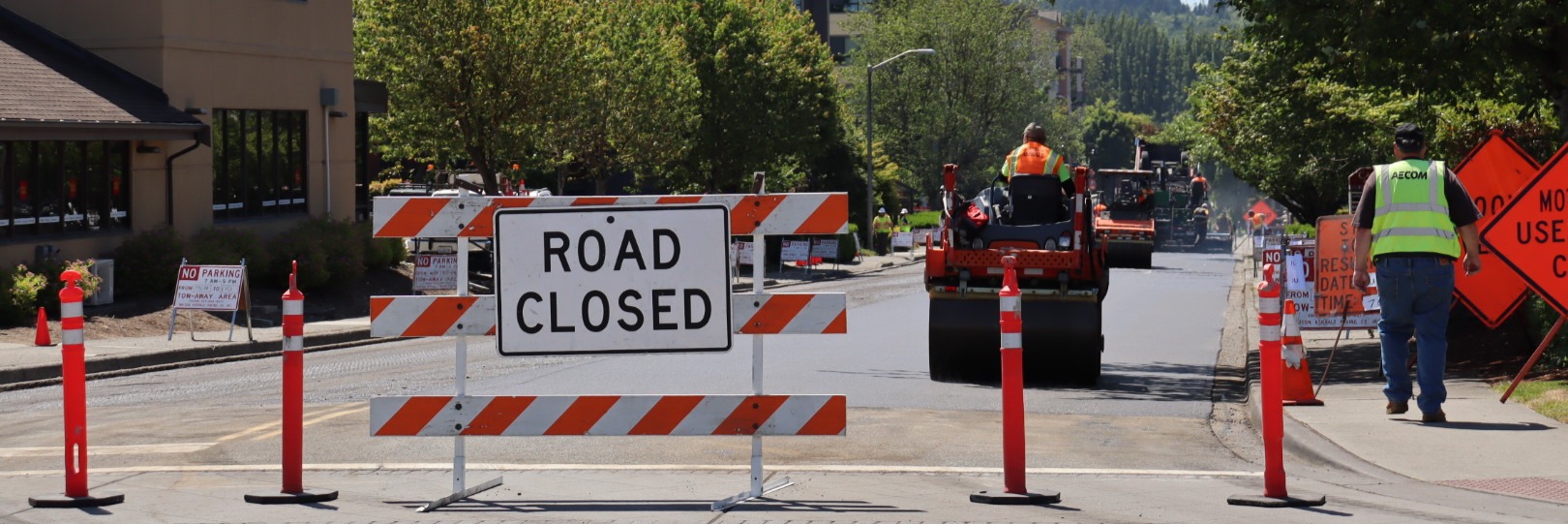 Temporary road closure due to resurfacing