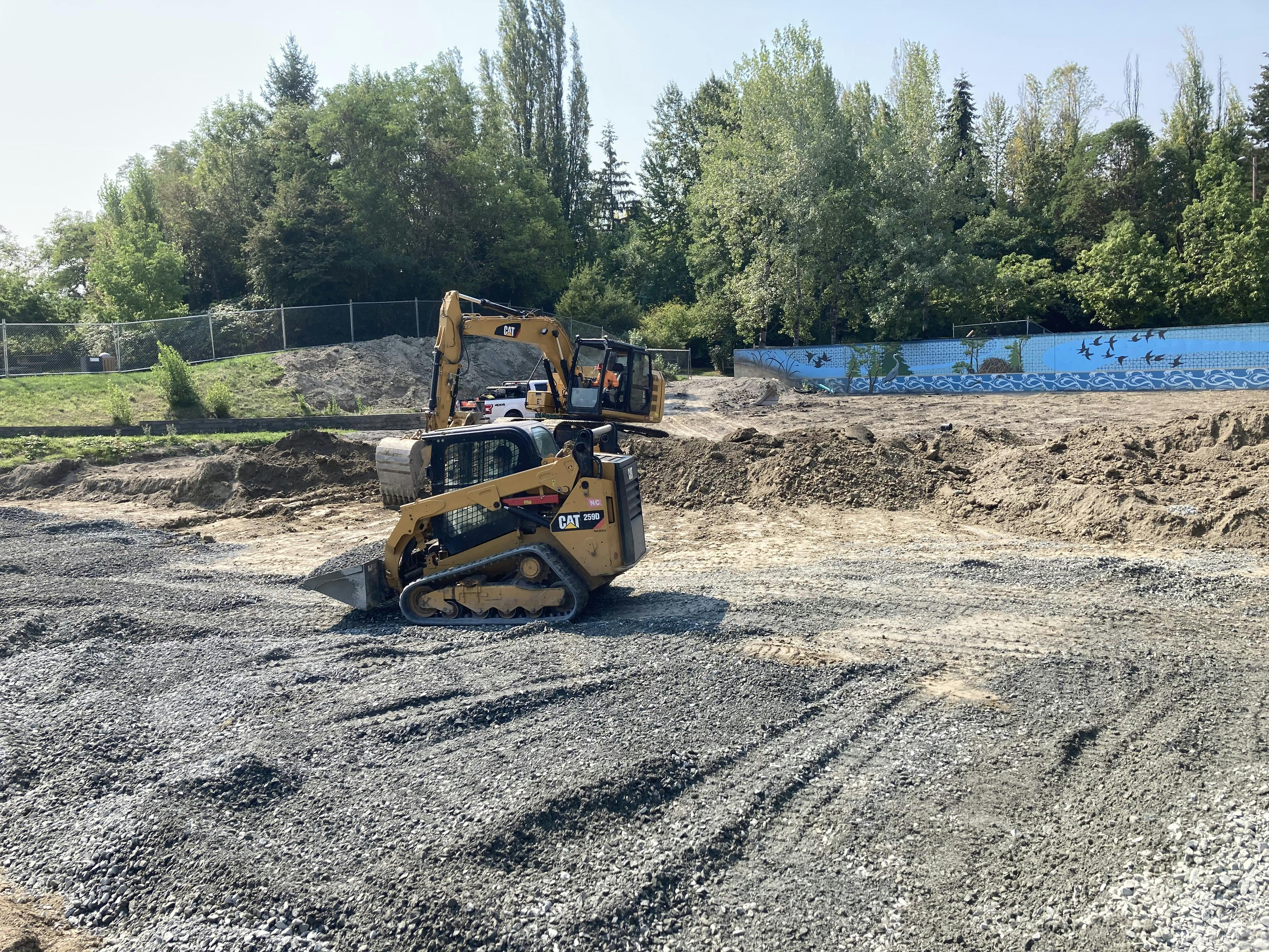 Placing new crushed rock subgrade