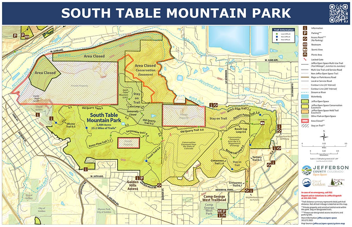 South Table Mountain Park Map