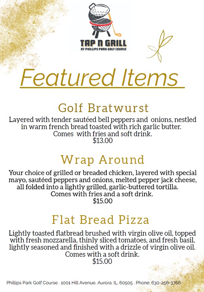 Tap N Grill (inside Phillips Park Golf Course)
