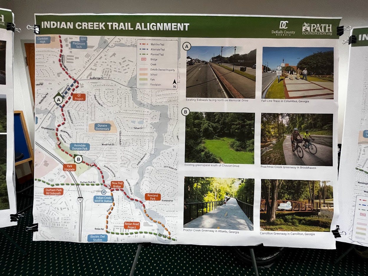 Image of proposed PATH trail from Trees and Trails Public Engagement Meeting