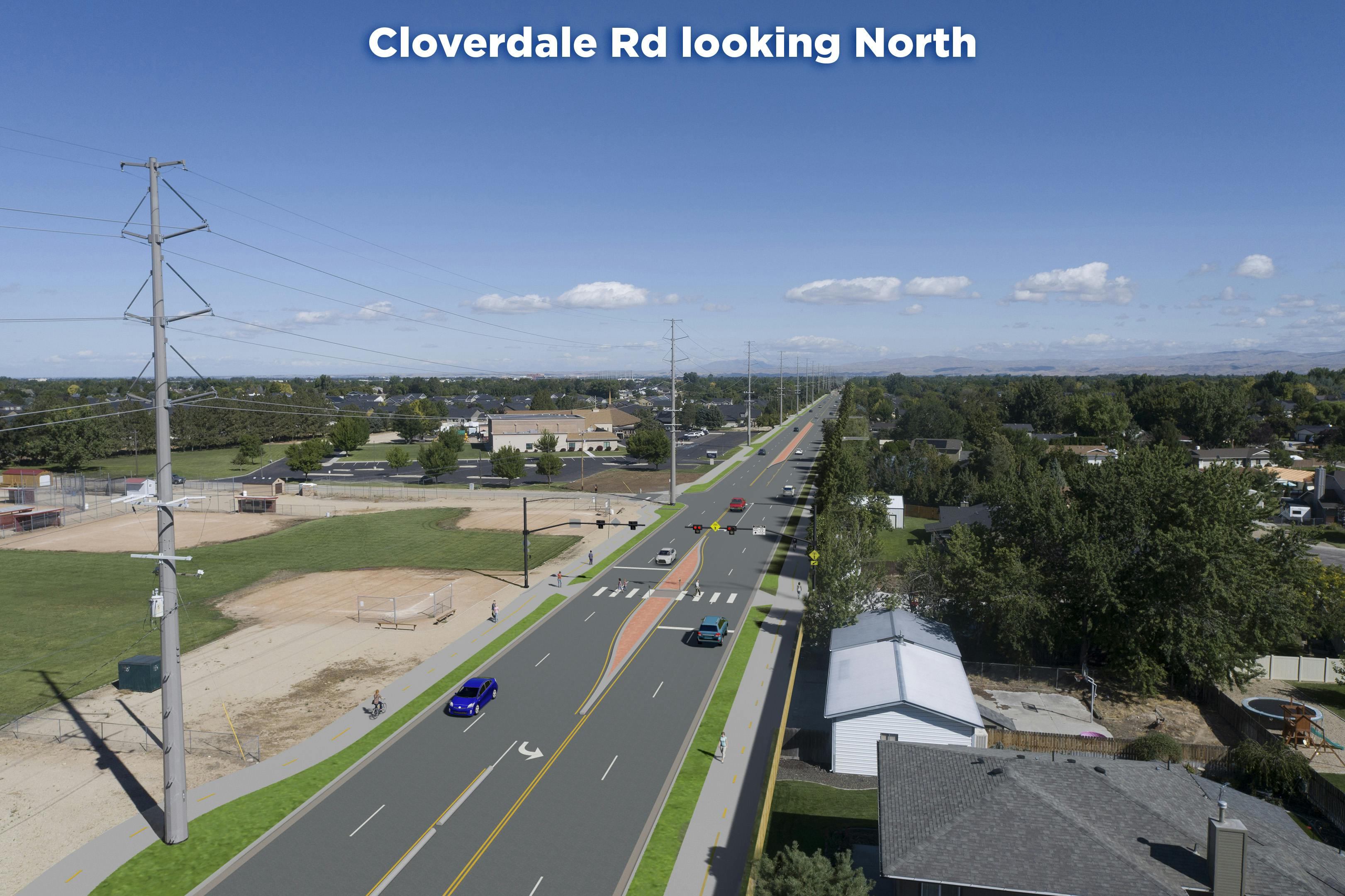 Cloverdale Road looking North