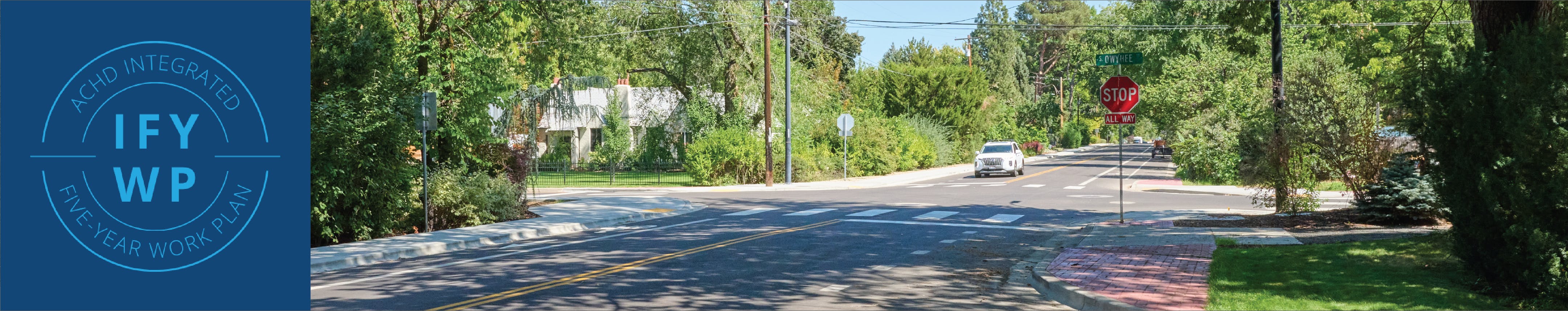 Neighborhood intersection streetscape