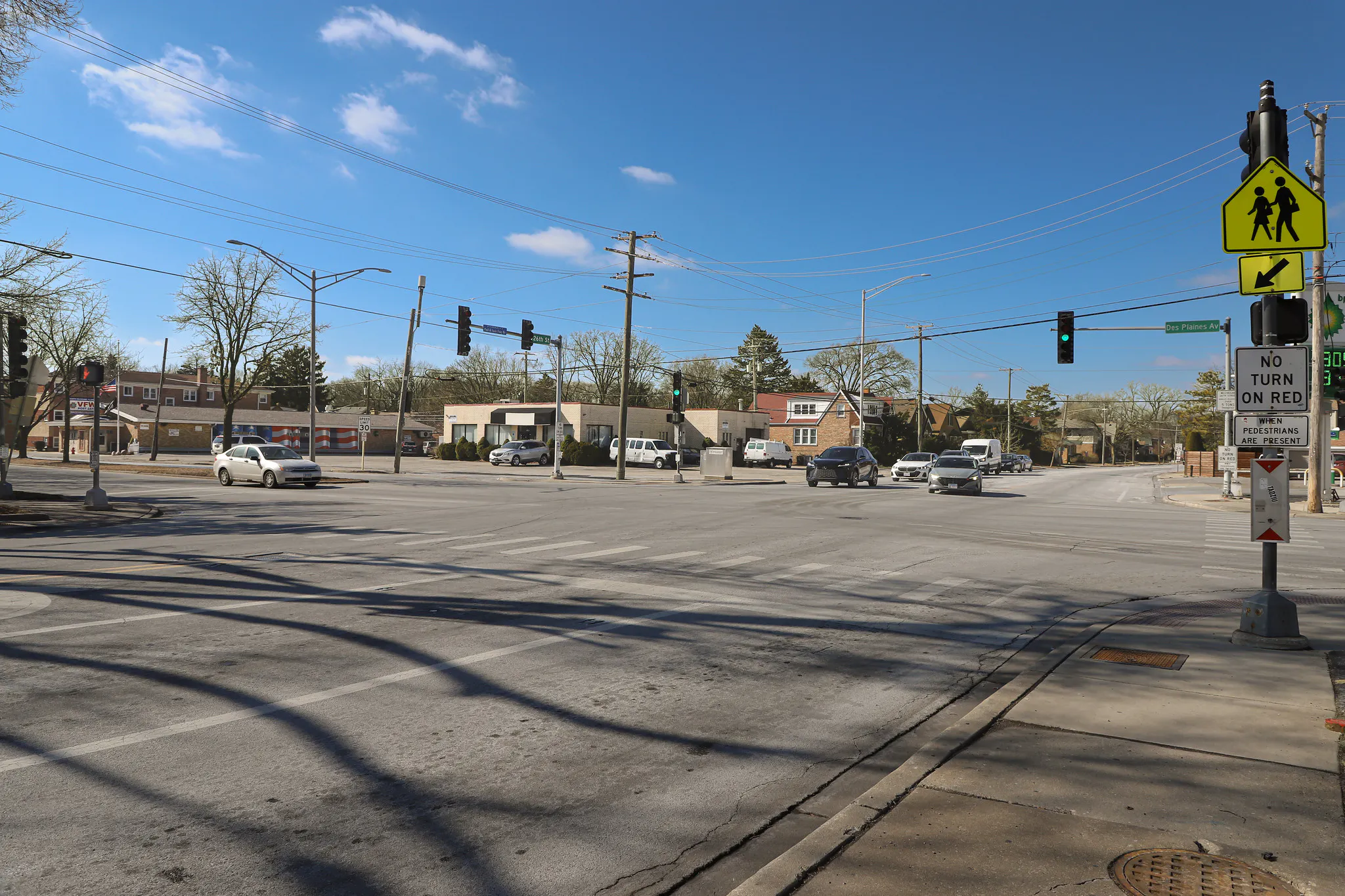 Des Plaines Ave and 26th Street intersection 