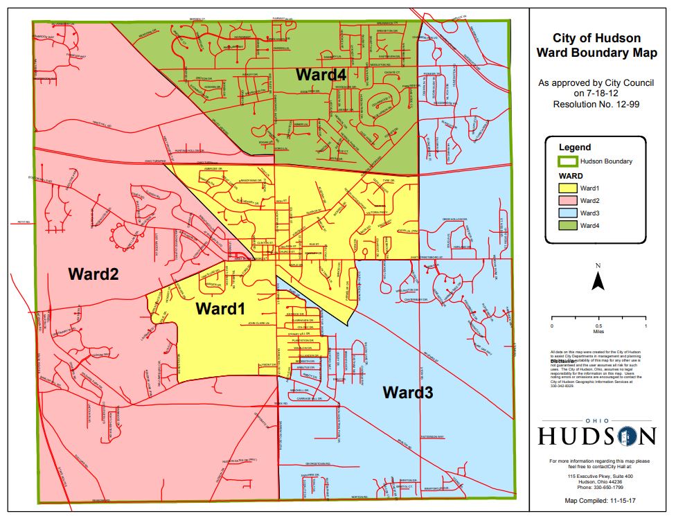 Hudson Ohio Ward Map