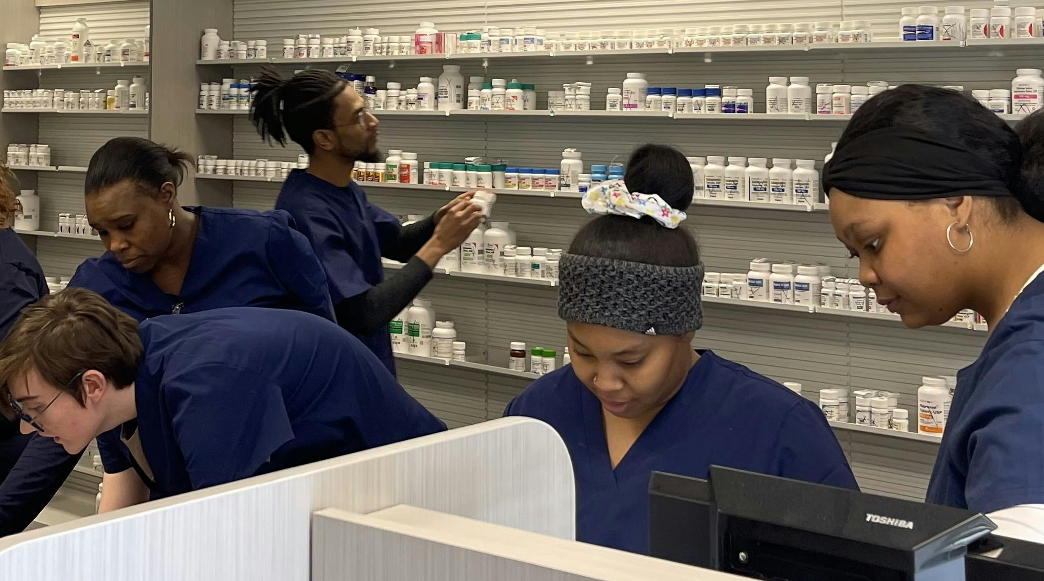 CVS Health Pharmacy Tech students in the Workforce Innovation & Talent Center.