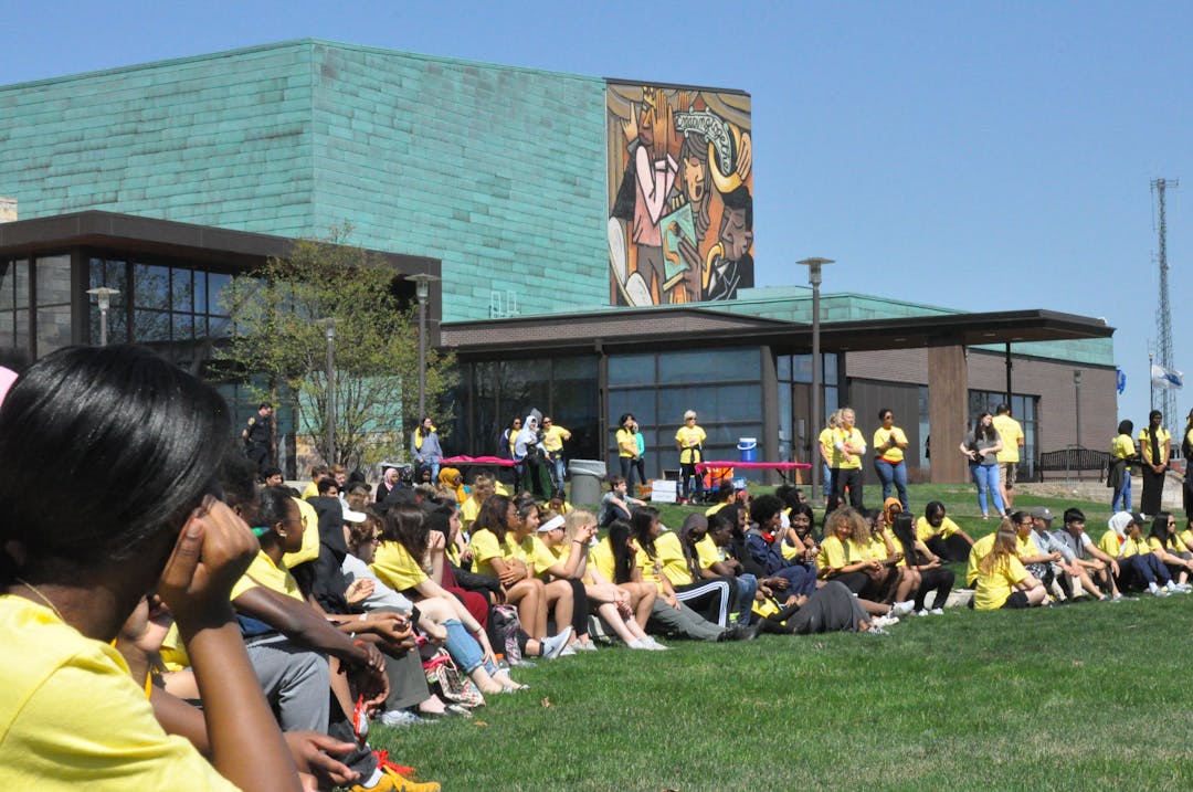 High School students at Diversity Day on the lawn of Civic Plaza
