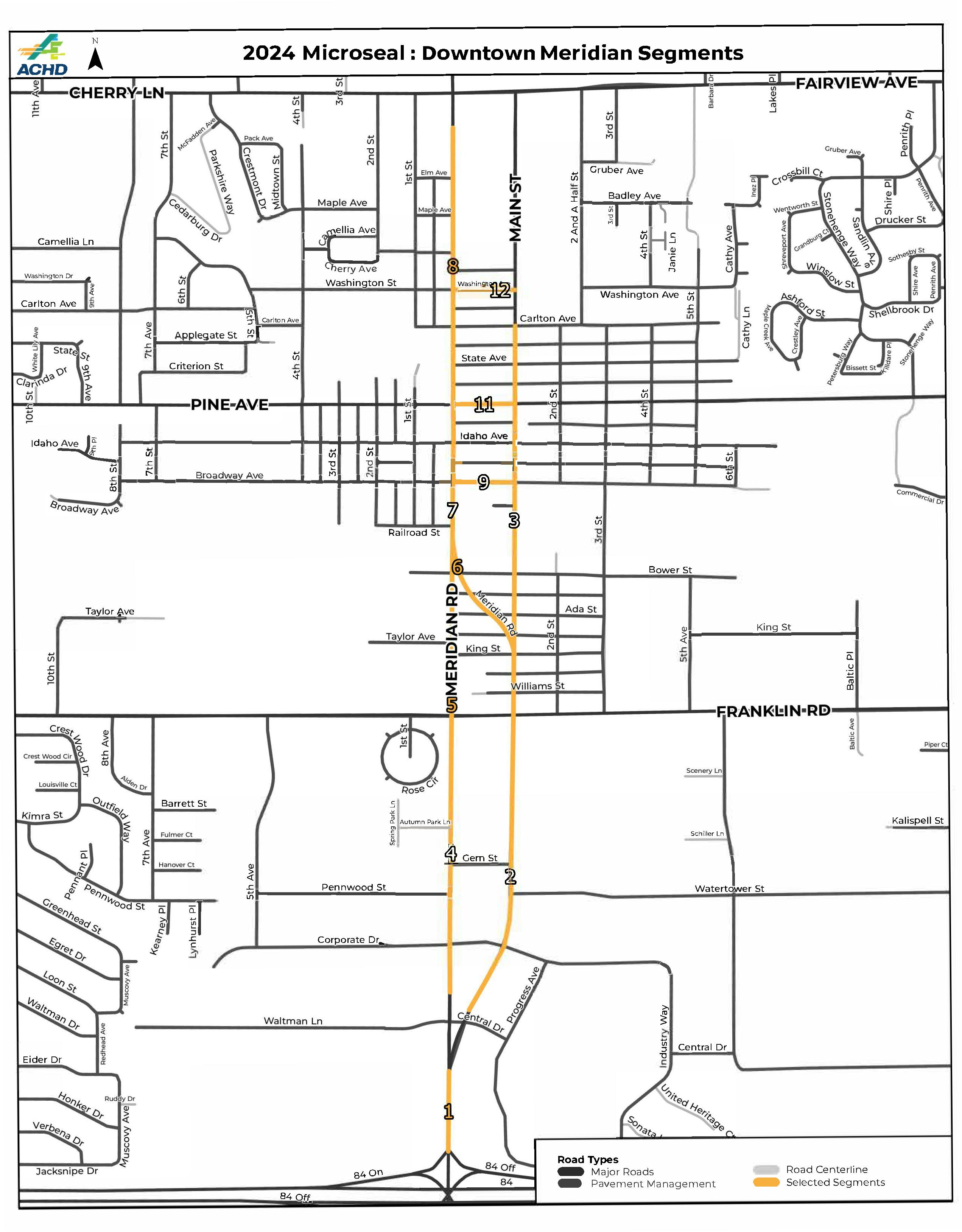 2024 Microseal: Downtown Meridian Segments