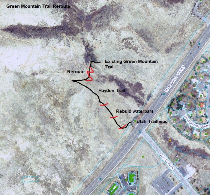 Green Mountain Trail Improvements Map