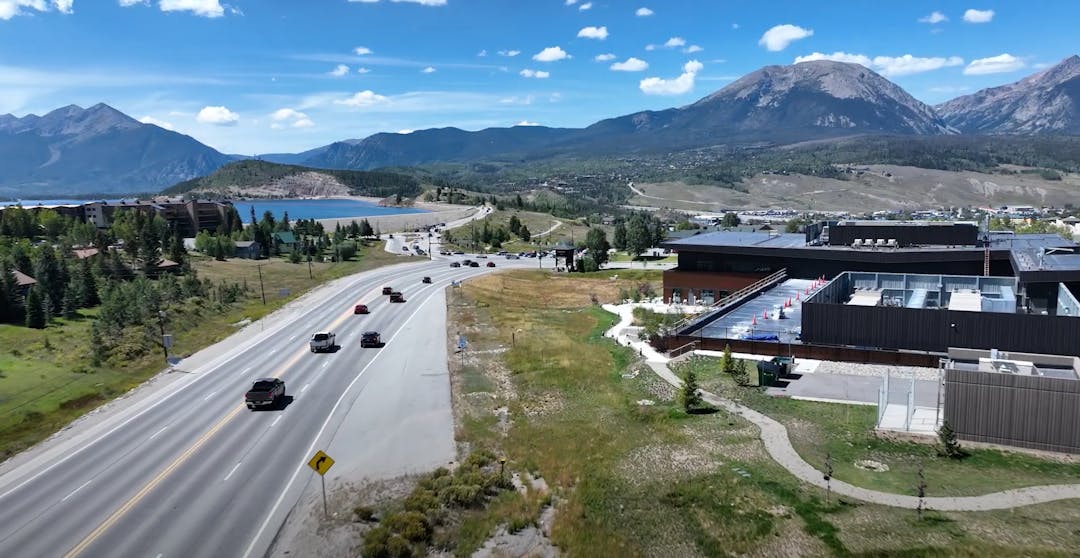 View of highway 6 looking west towards peak one and buffalo mountains