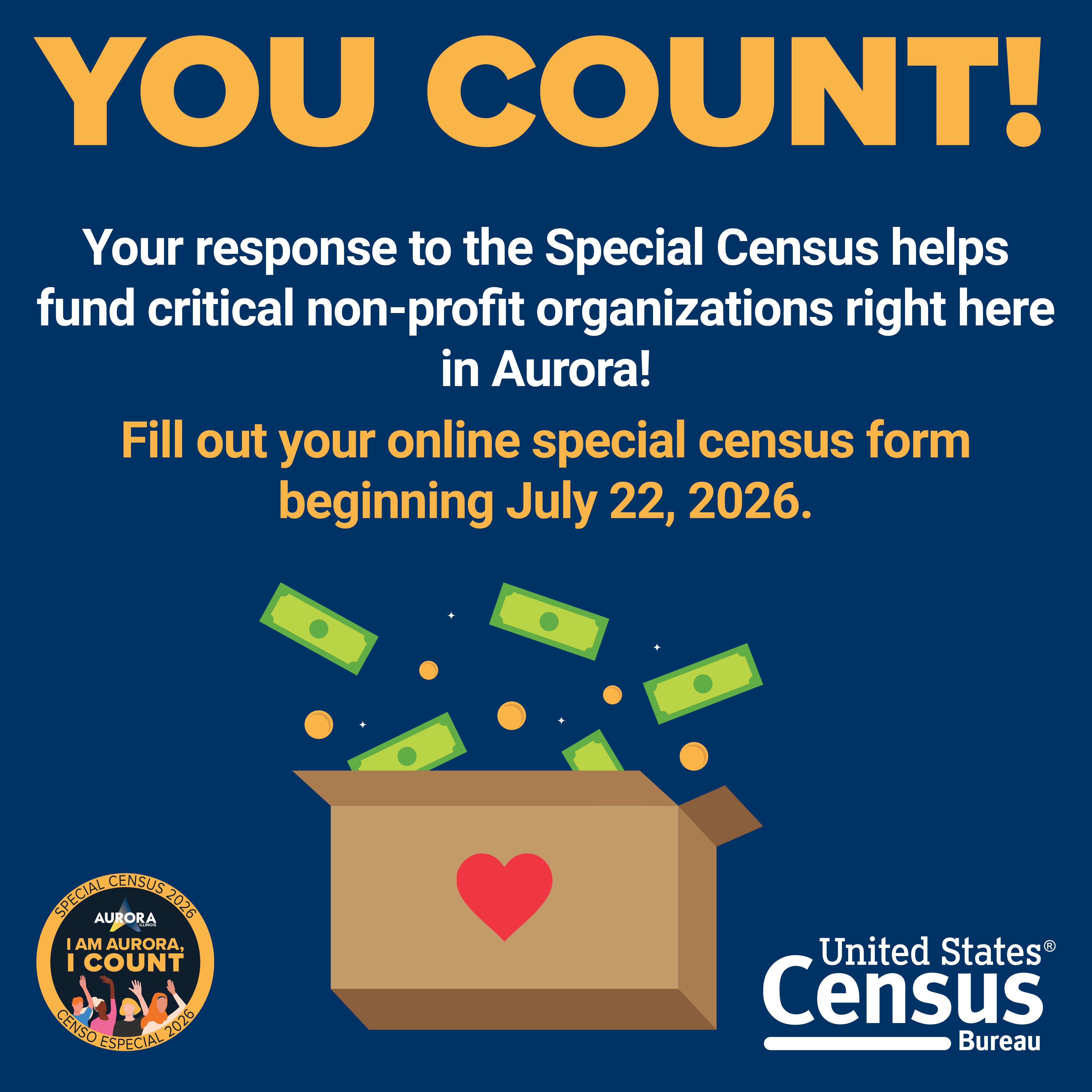 Help Fund Critical Non-Profit Organizations In Aurora By Completing The Special Census!