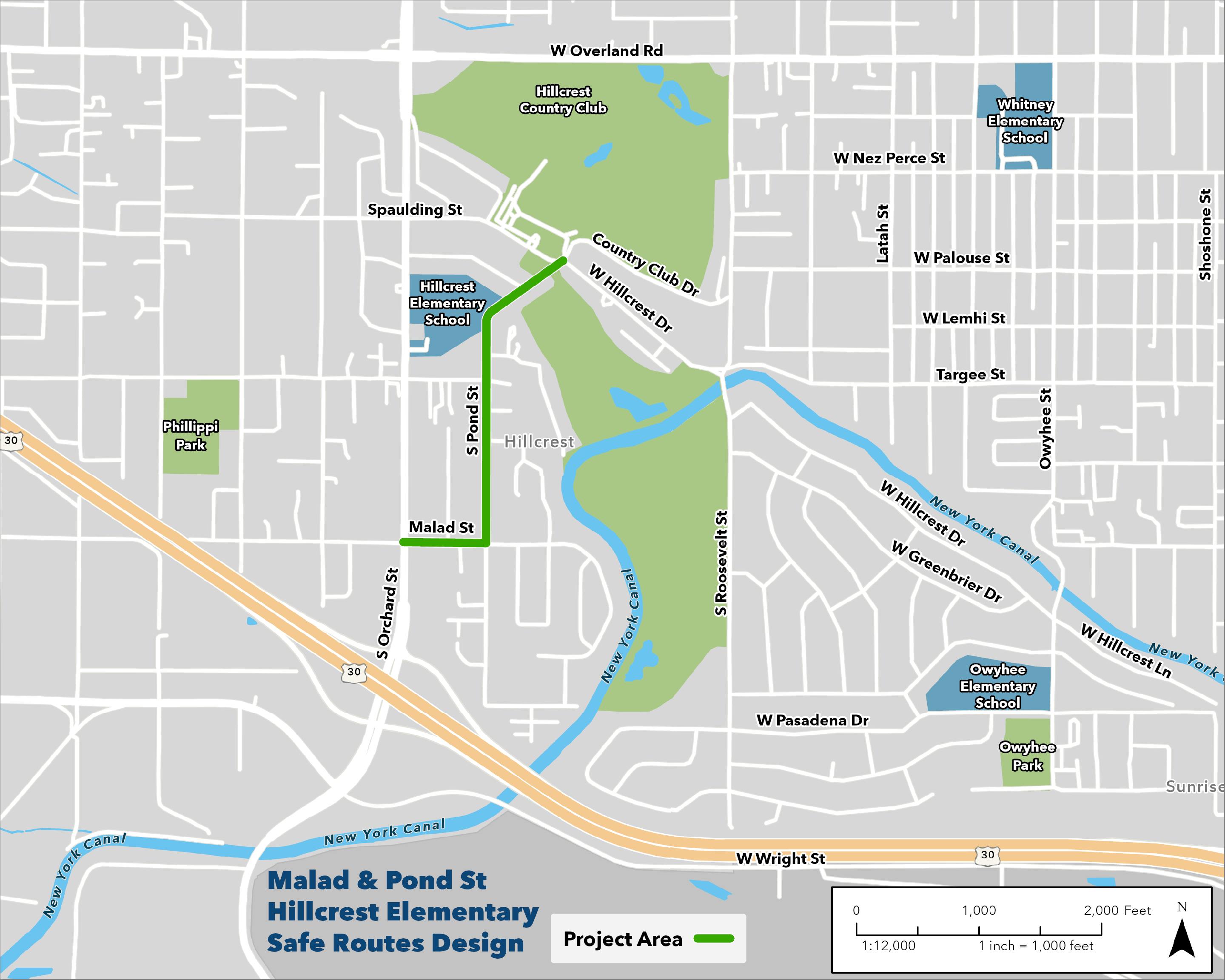 Malad Pond Hillcrest Project Area Map.png