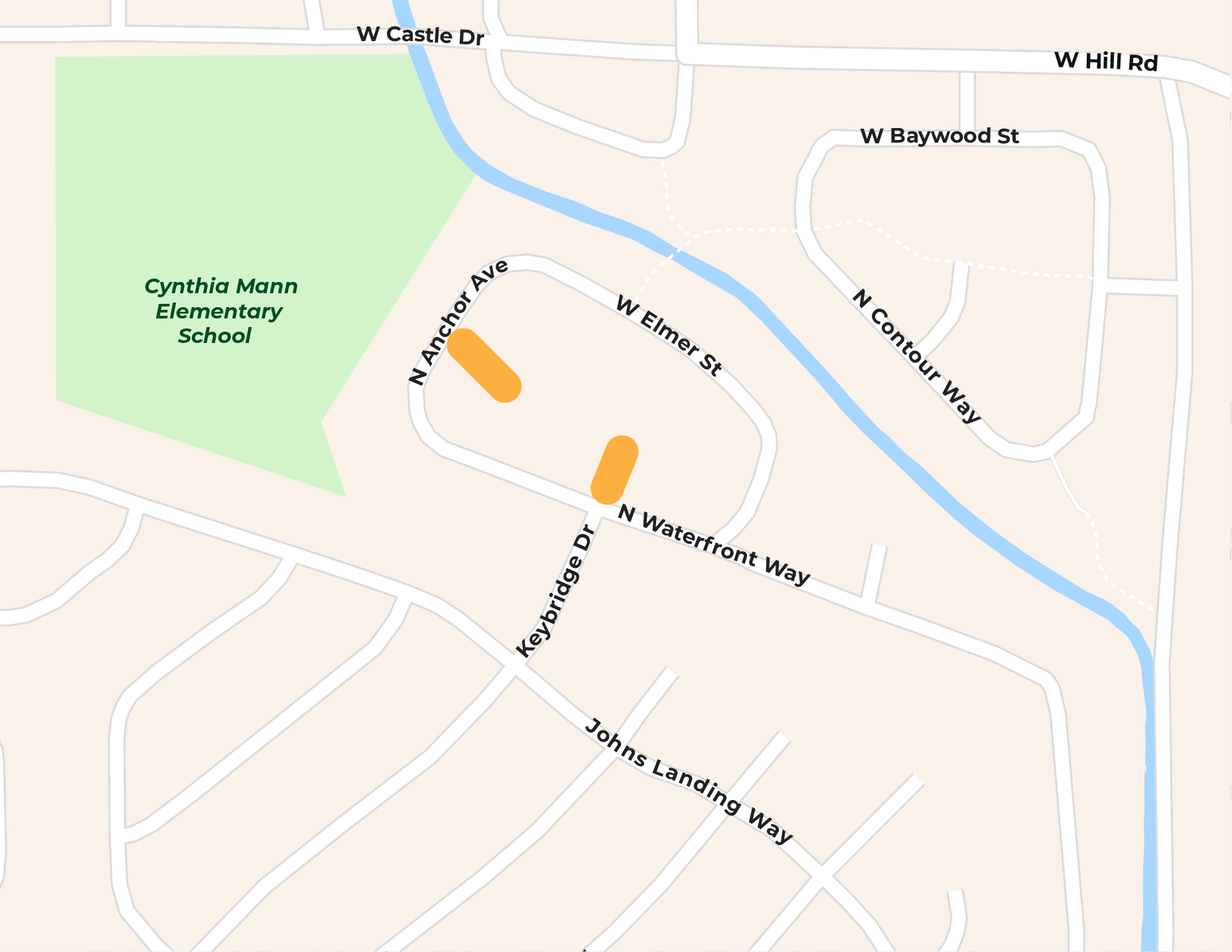 Keybridge Drive and Anchor Avenue Cul-de-Sac Map