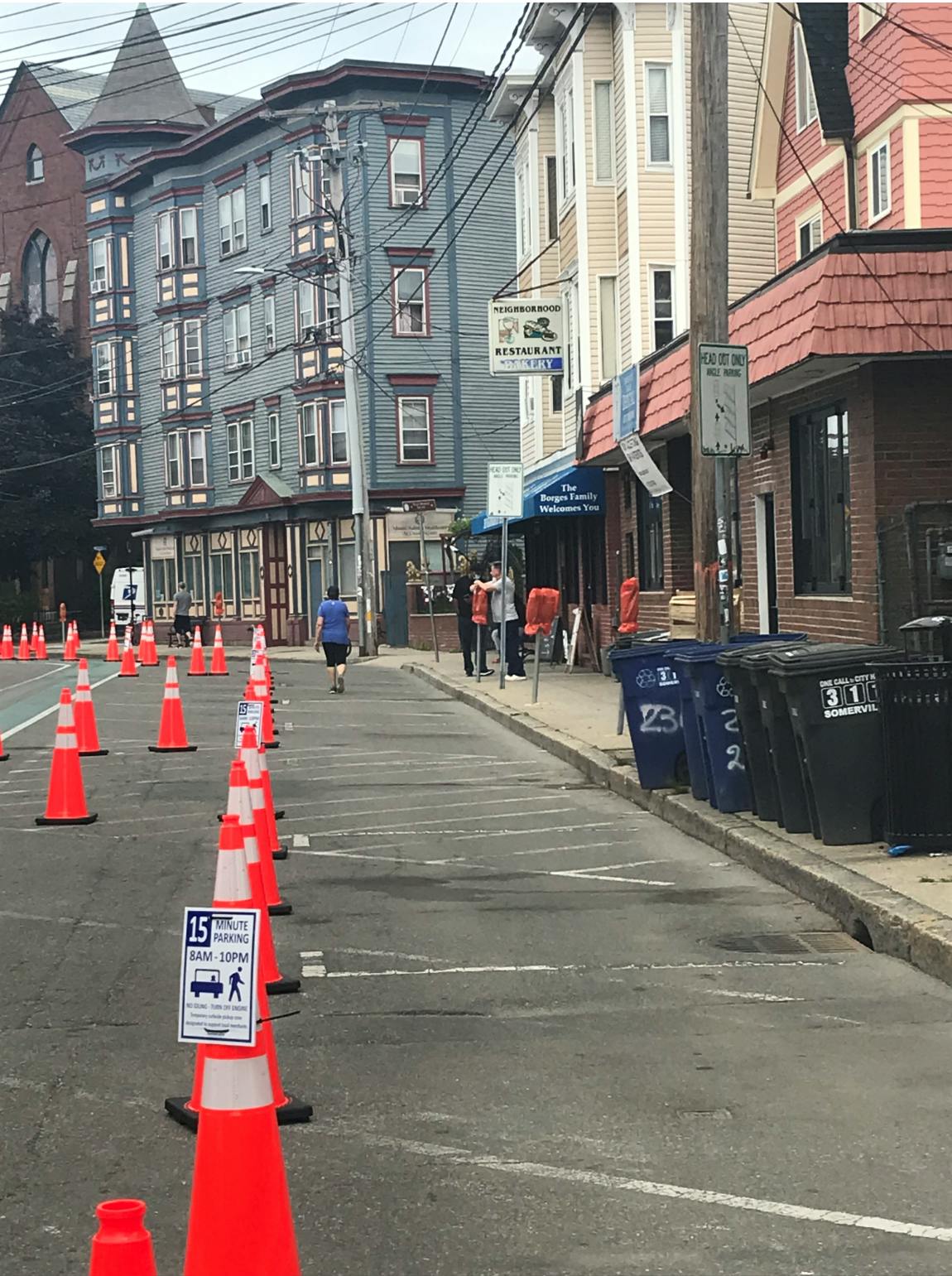 More space for walking and short-term parking in front of the Neighborhood.