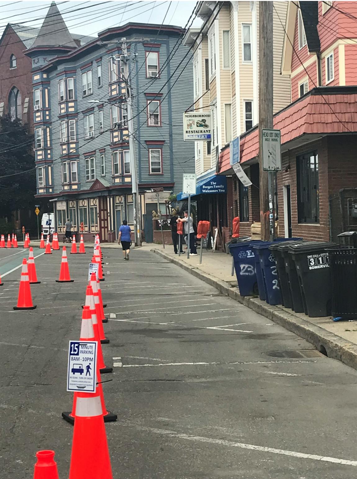 More space for walking and short-term parking in front of the Neighborhood.