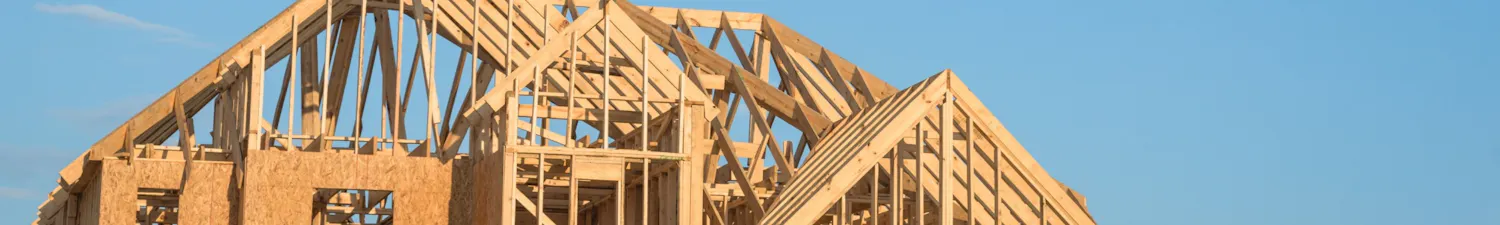 Frame of House Being Constructed