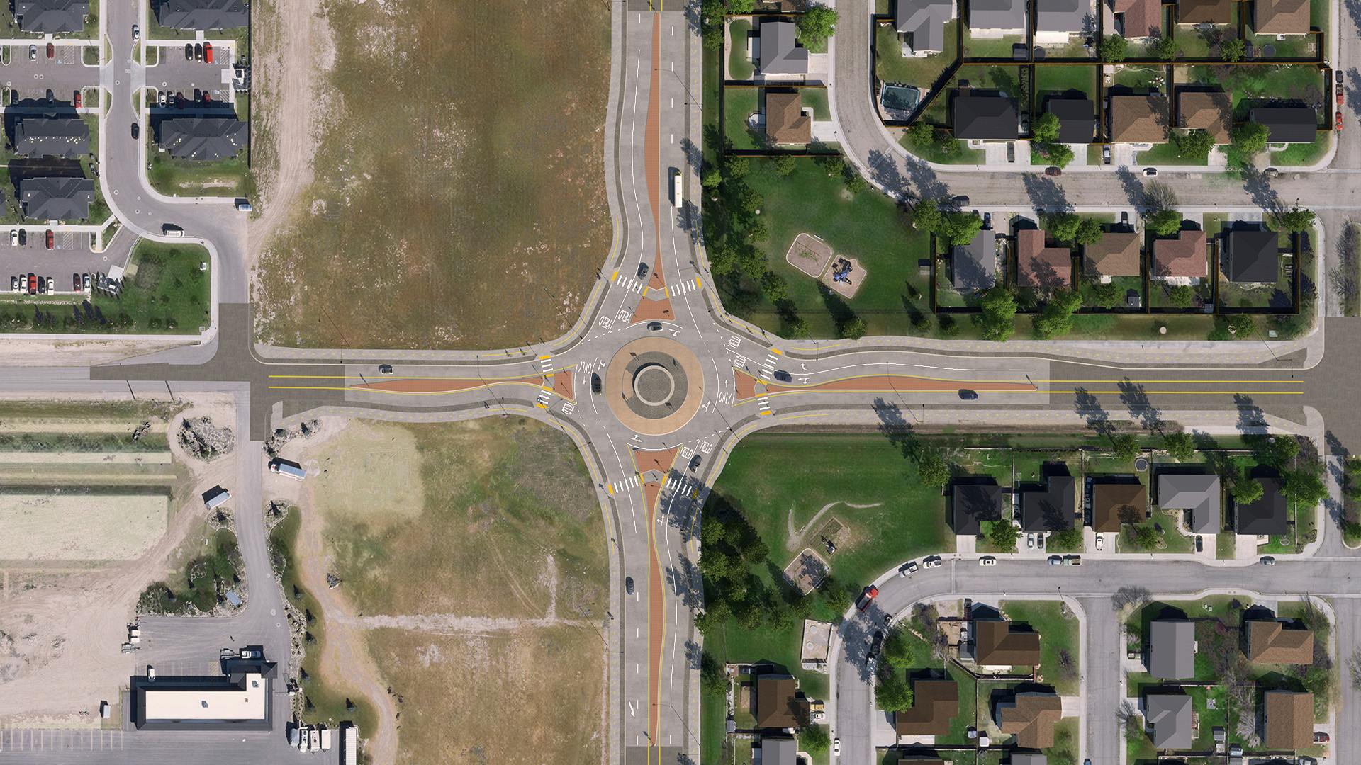 Ten Mile and Deer Flat Roundabout Rendering Aerial View