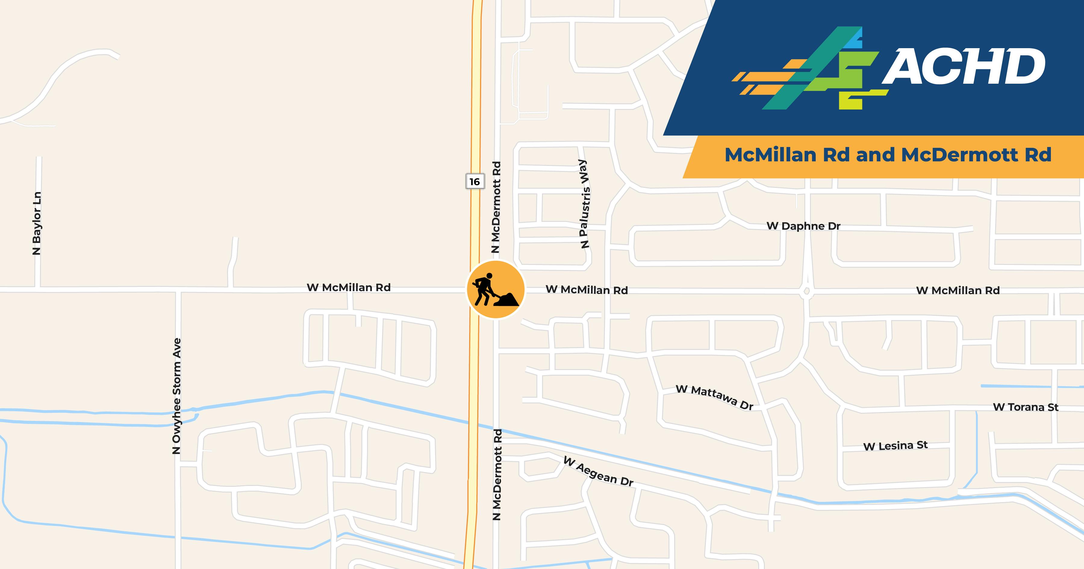 Project Map of McMillan Rd and McDermott Rd