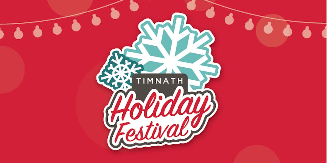 icon with snowflakes and text 'holiday festival' 