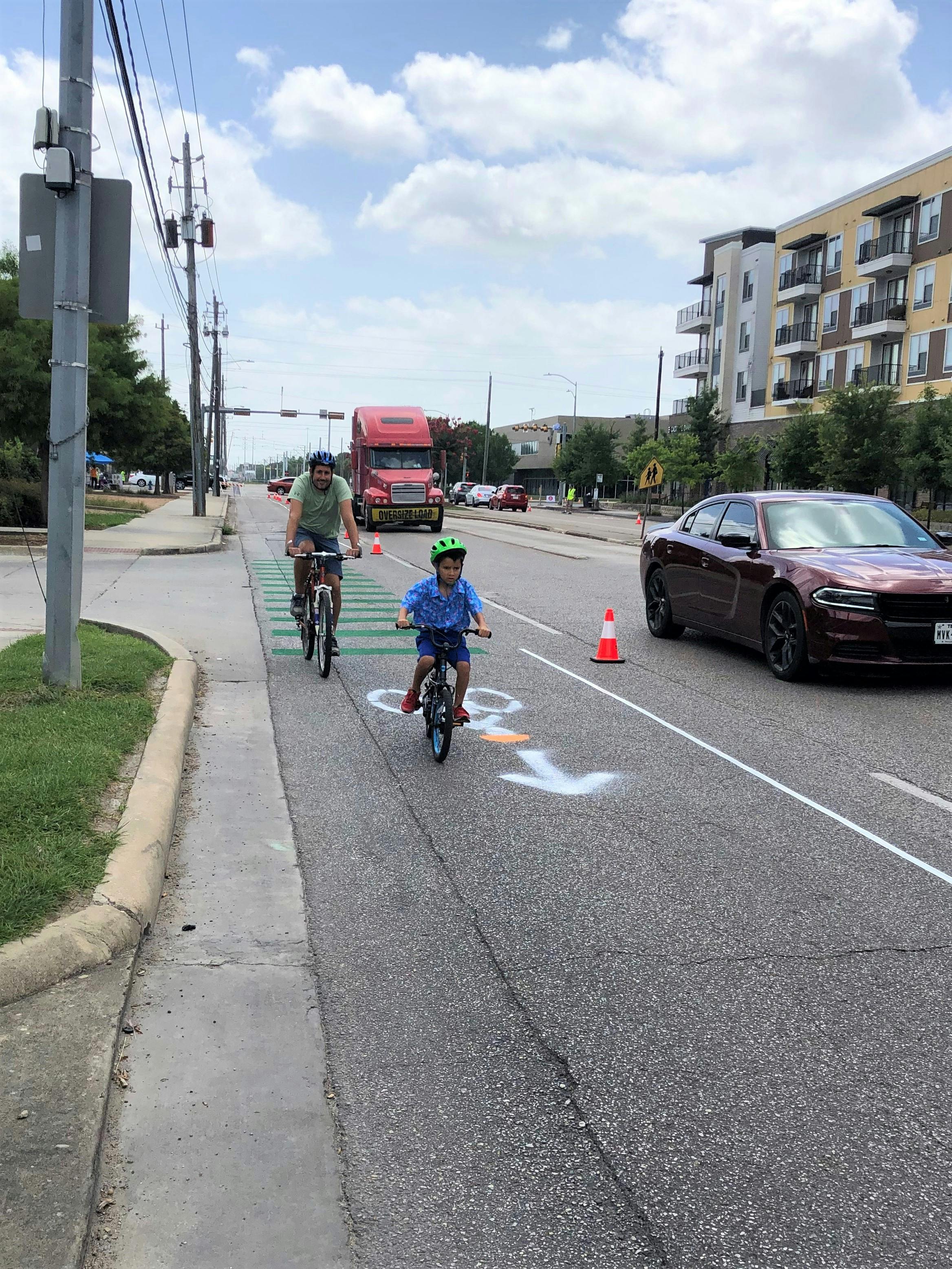 Pop Up Bike Lane Adult With Child