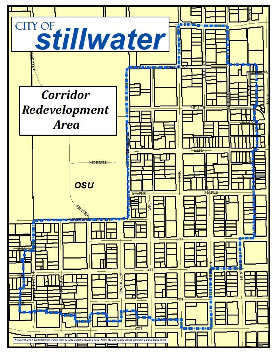 Corridor Redevelopment Area Map