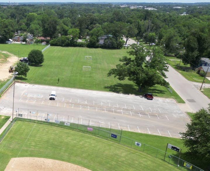 Parking lot at Golden Road Park