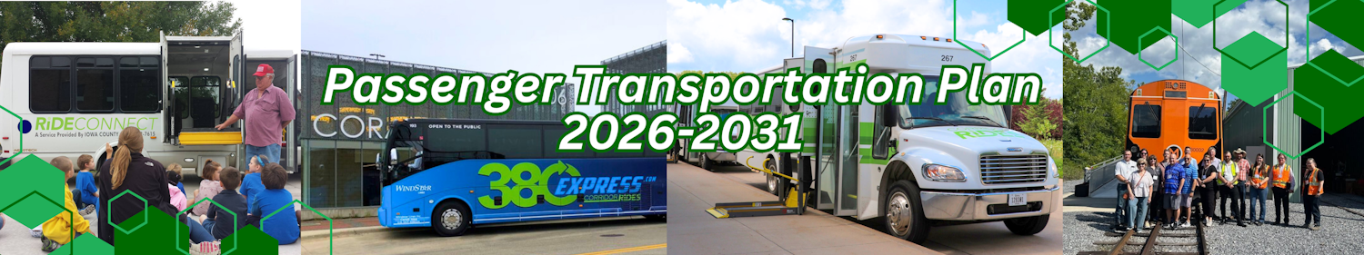 This photo shows a variety of passenger transportation vehicles in the ECICOG region.