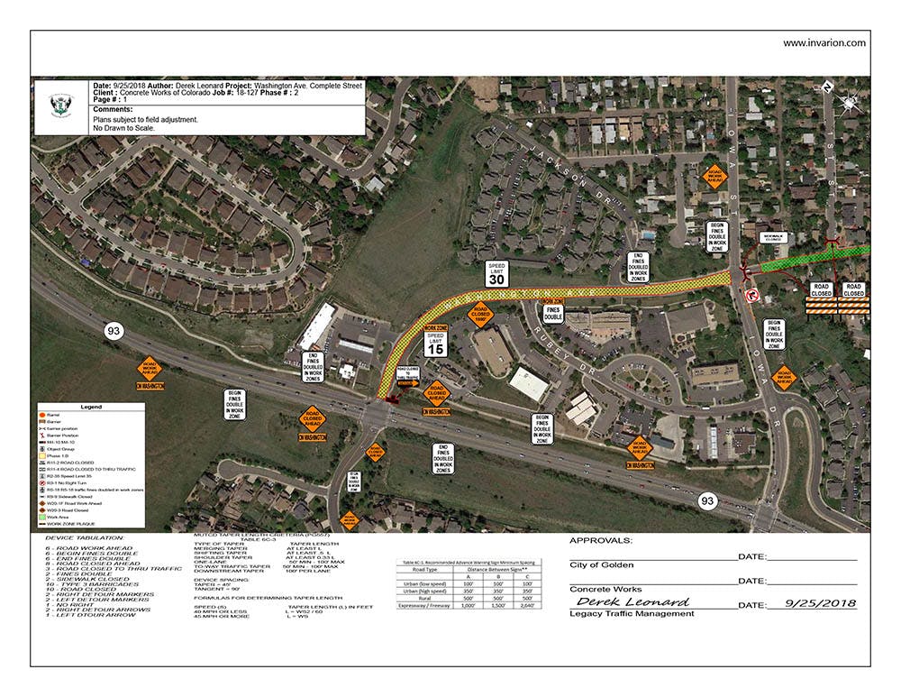 Washington Ave Project Map of Phase 2 Road Closures page 1