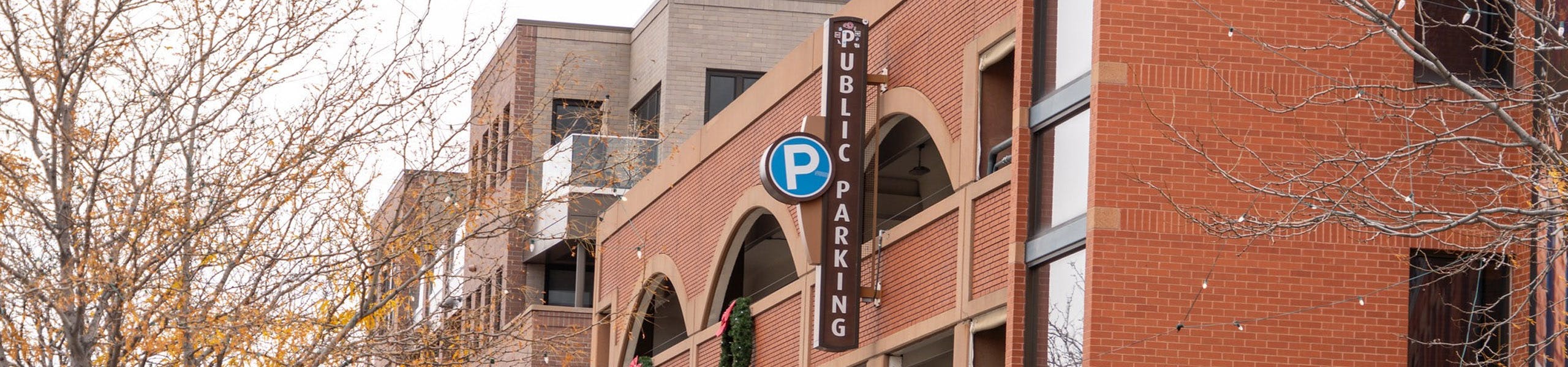 Exterior view of the Civic Center parking structure in Fort Collins