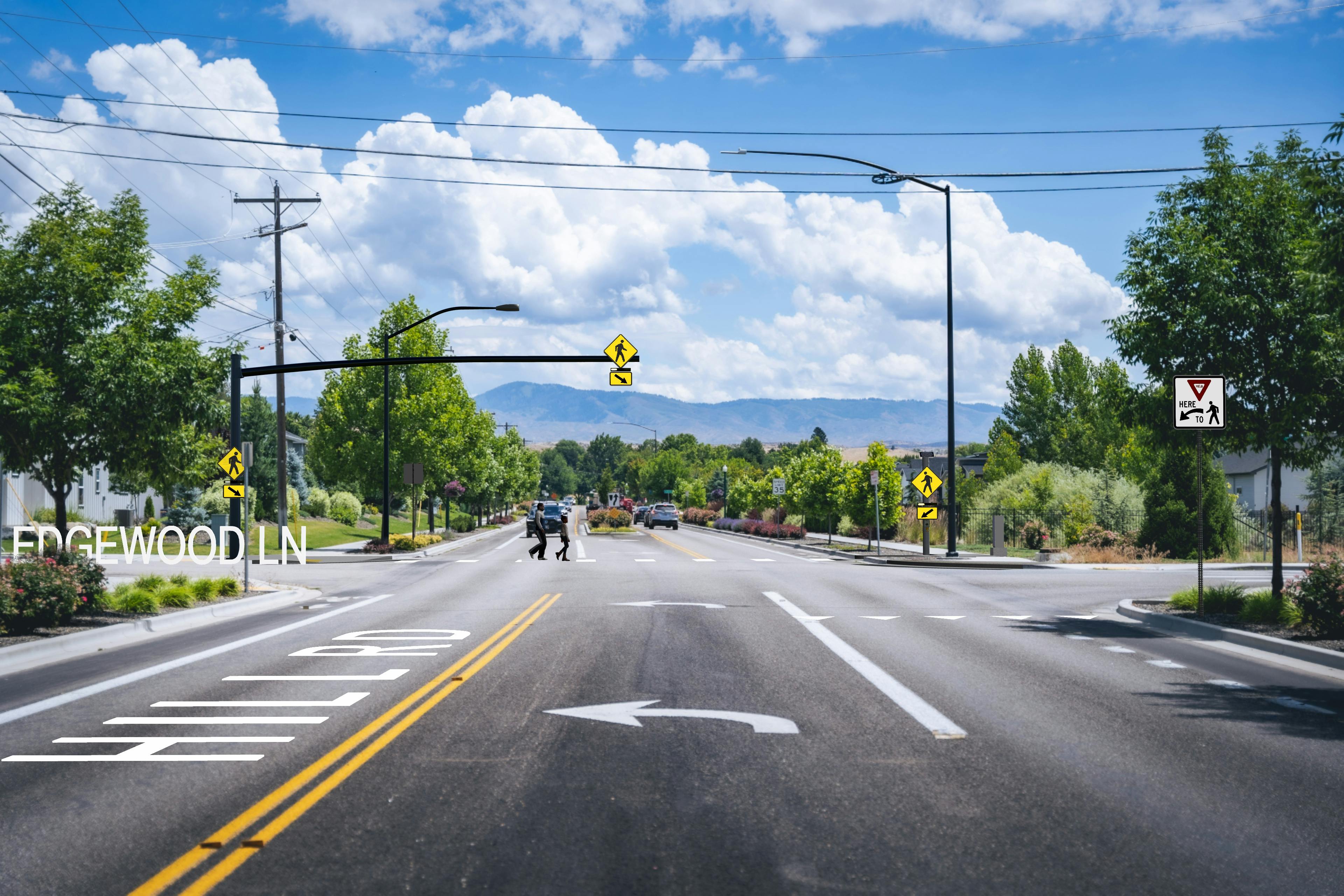 Hill Road and Edgewood Lane - Rectangular Rapid Flashing Beacon (RRFB)