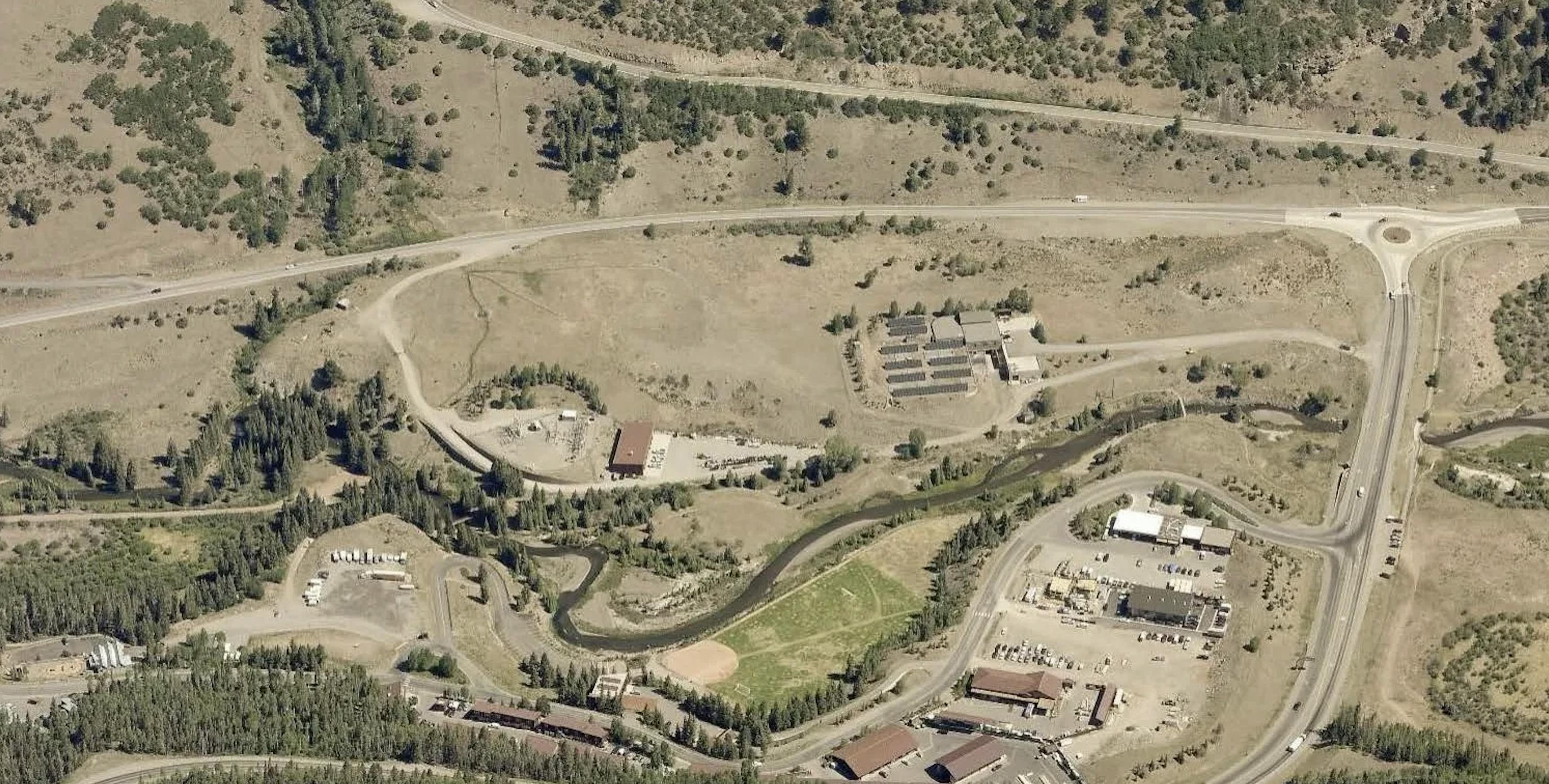 An aerial view of the Telluride Regional Wastewater Treatment Plant