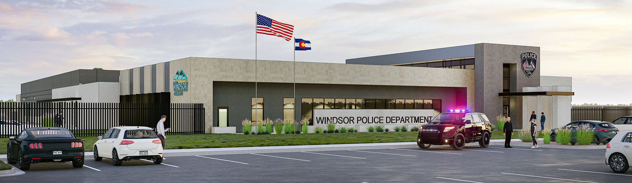 Rendering of the new Police Department building as planned in 2023.