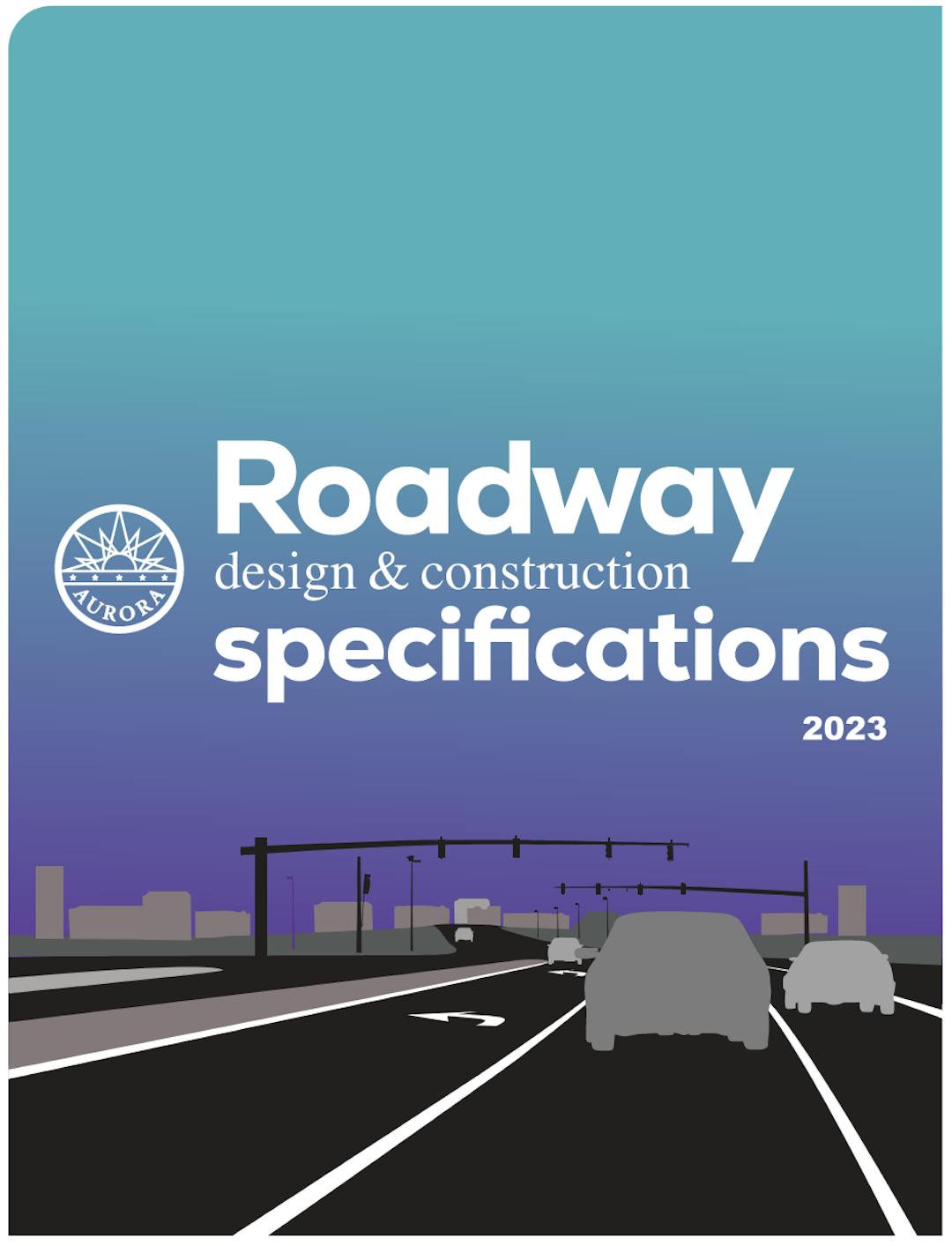 Image of cover of roadway manual with silhouettes of cars, traffic signals and a road