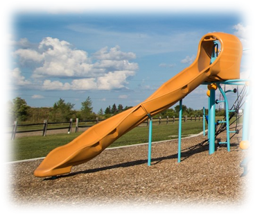 Long slide at about a 40-degree angle
