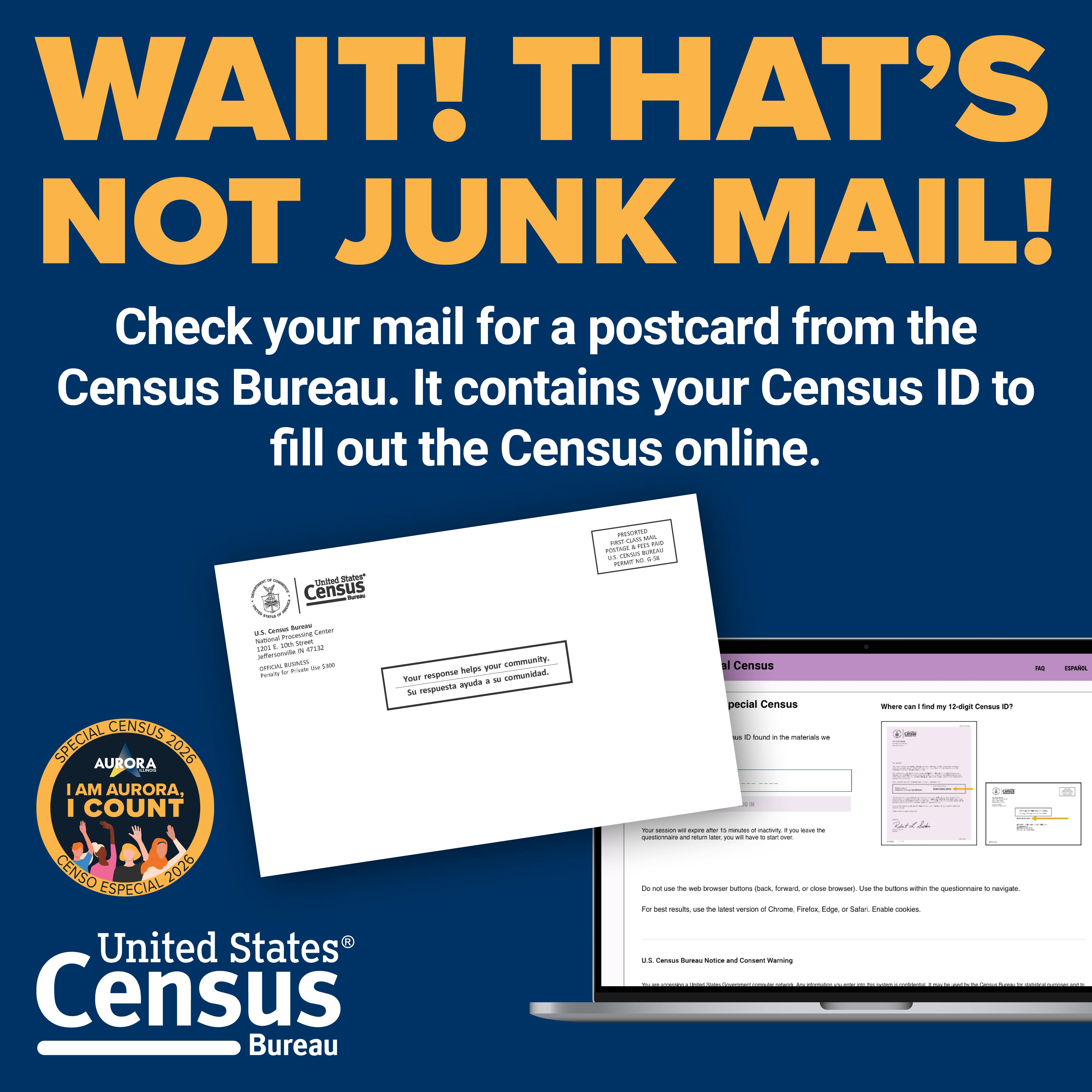 Watch For Your Special Census Postcard Coming In The Mail!