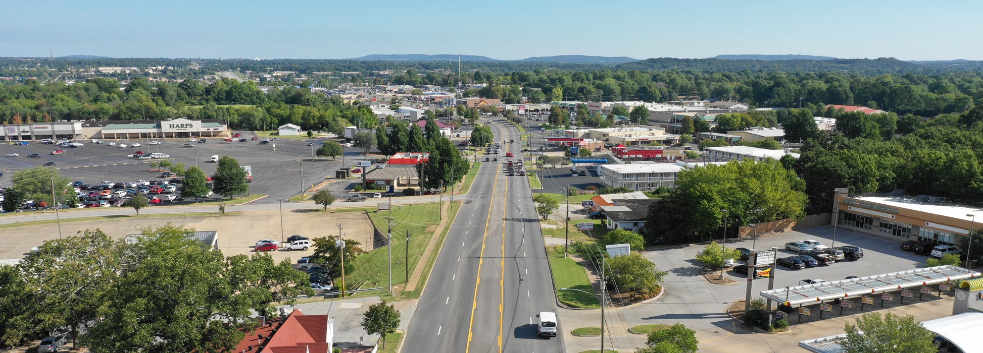 Aerial view of 71B corridor facing north