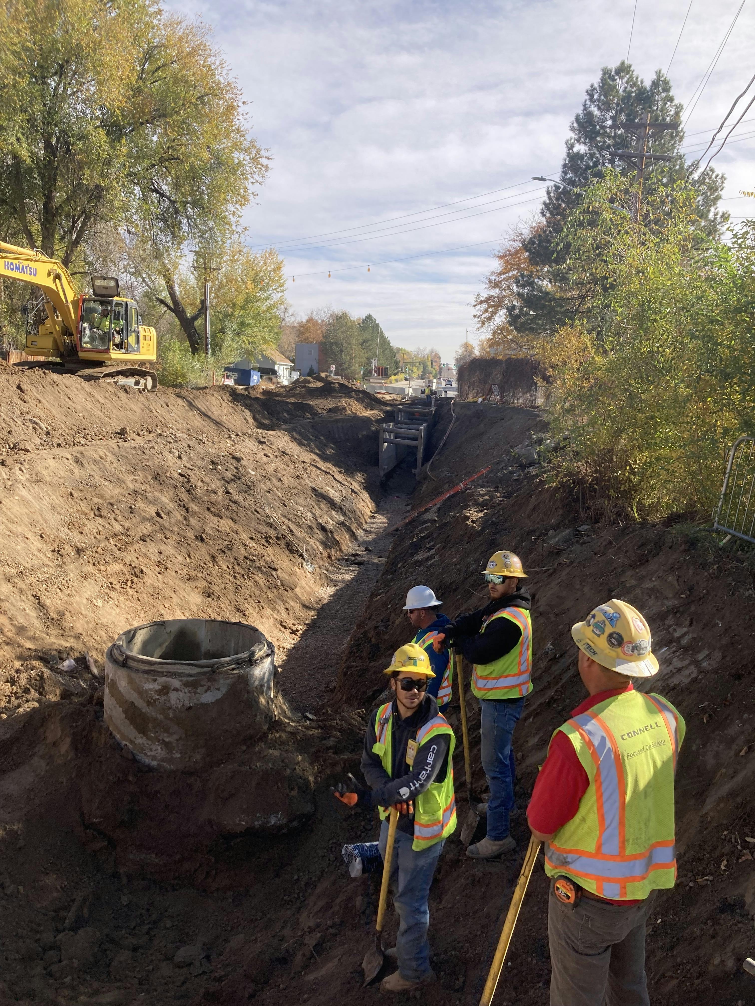 November 2022 - Sewer trench crossing at the Greeley Loveland Irrigation Canal.