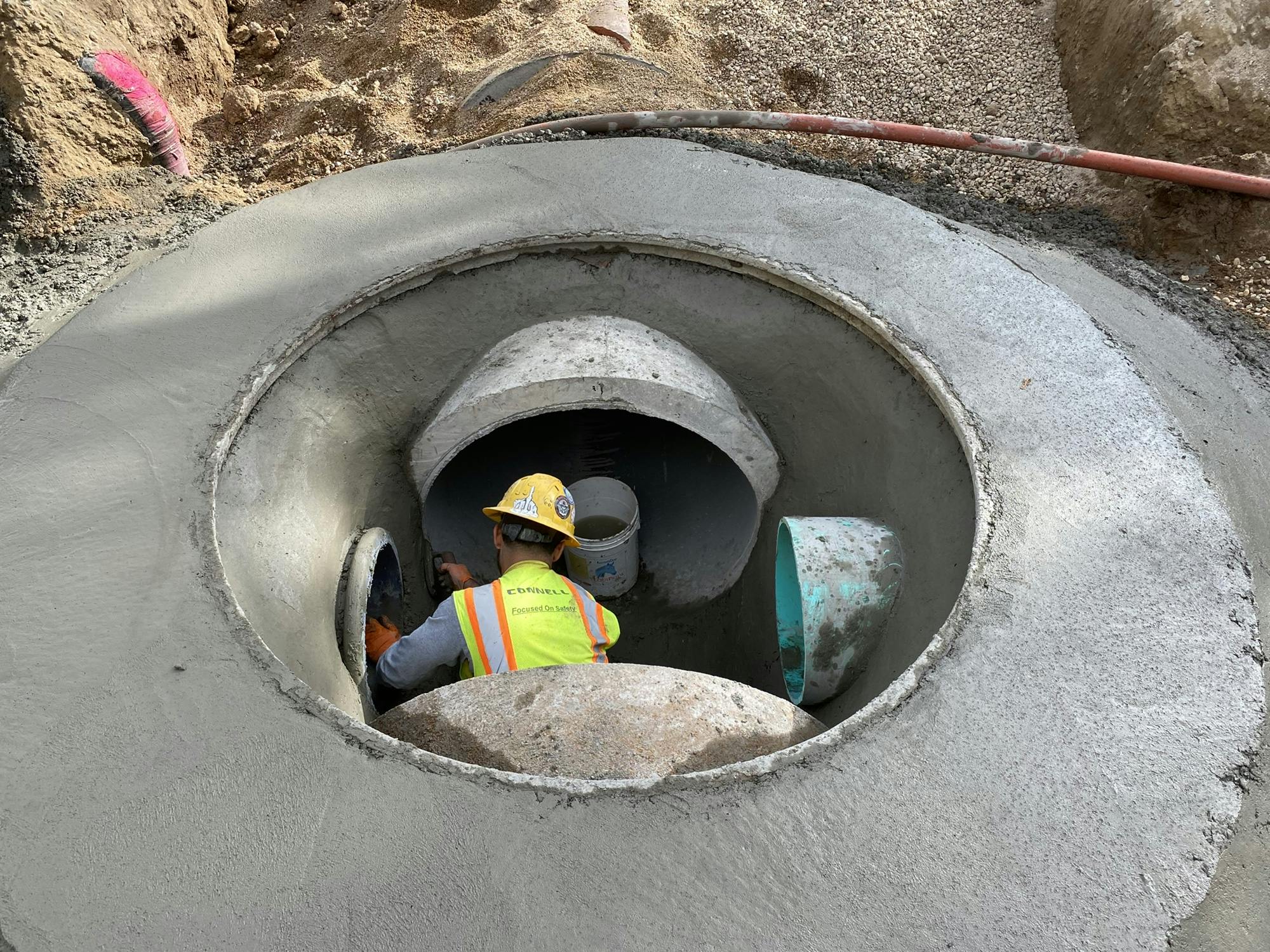 September 2022 -  Tie-in at manhole