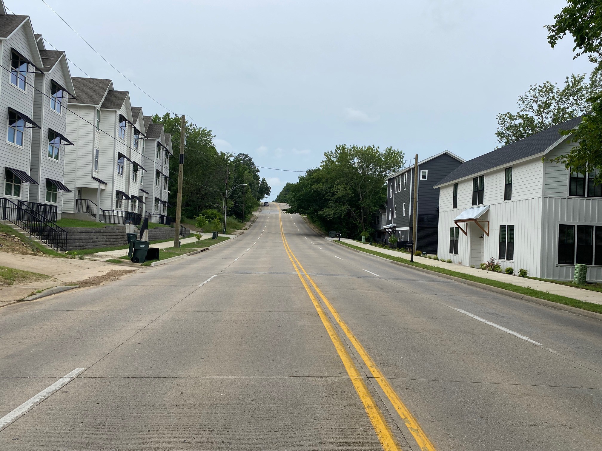 North view of Gregg Avenue; two lanes each direction