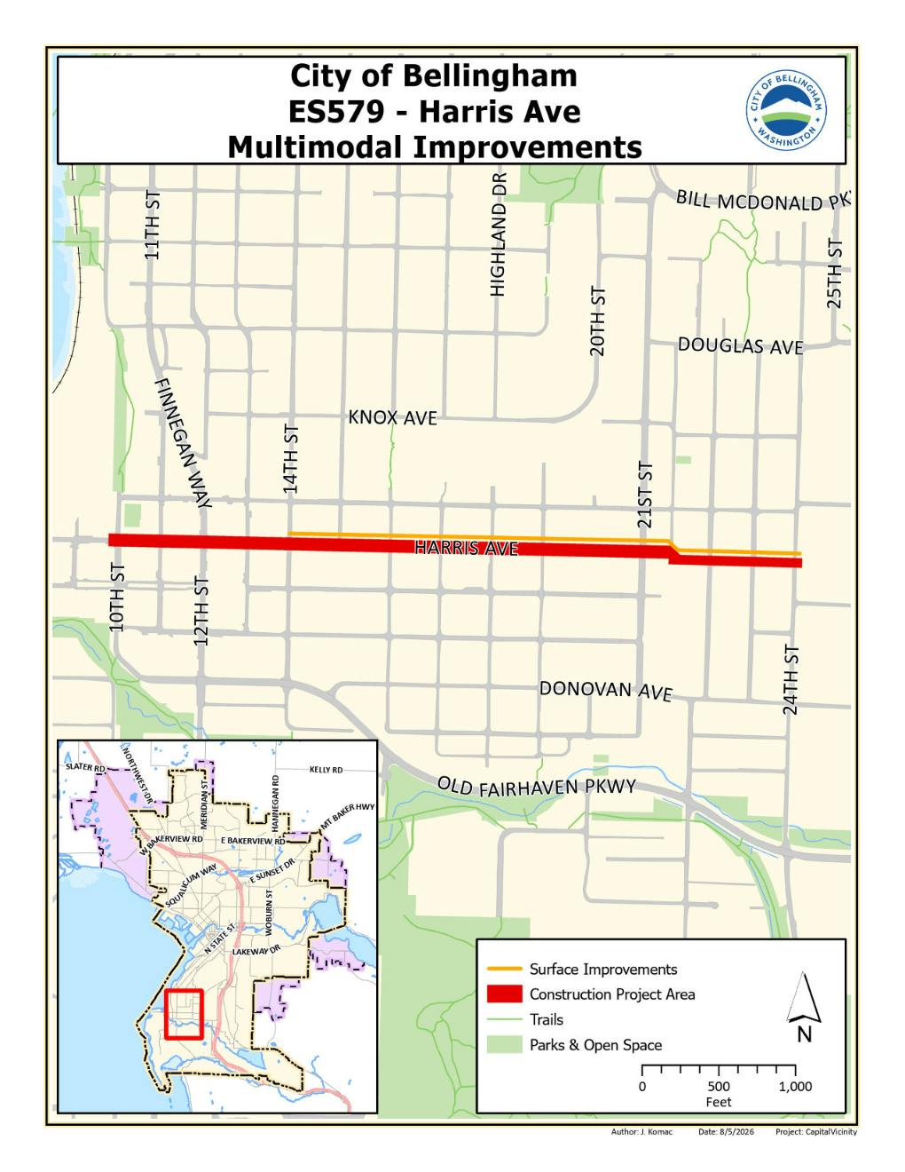 Harris Ave Utility and Multimodal Improvements Vicinity Map.png
