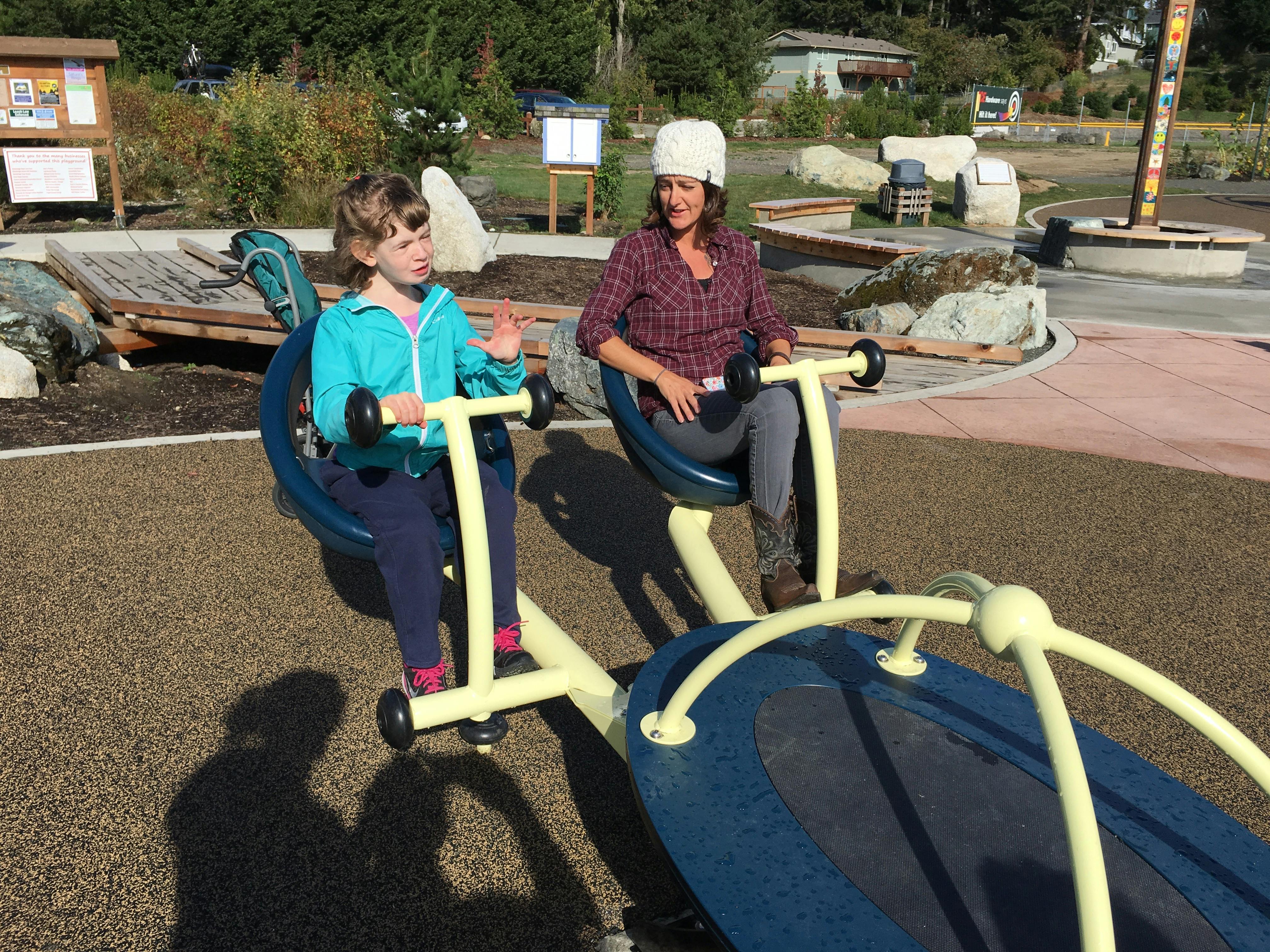 Equipment is designed to encourage all ages and abilities to play together.