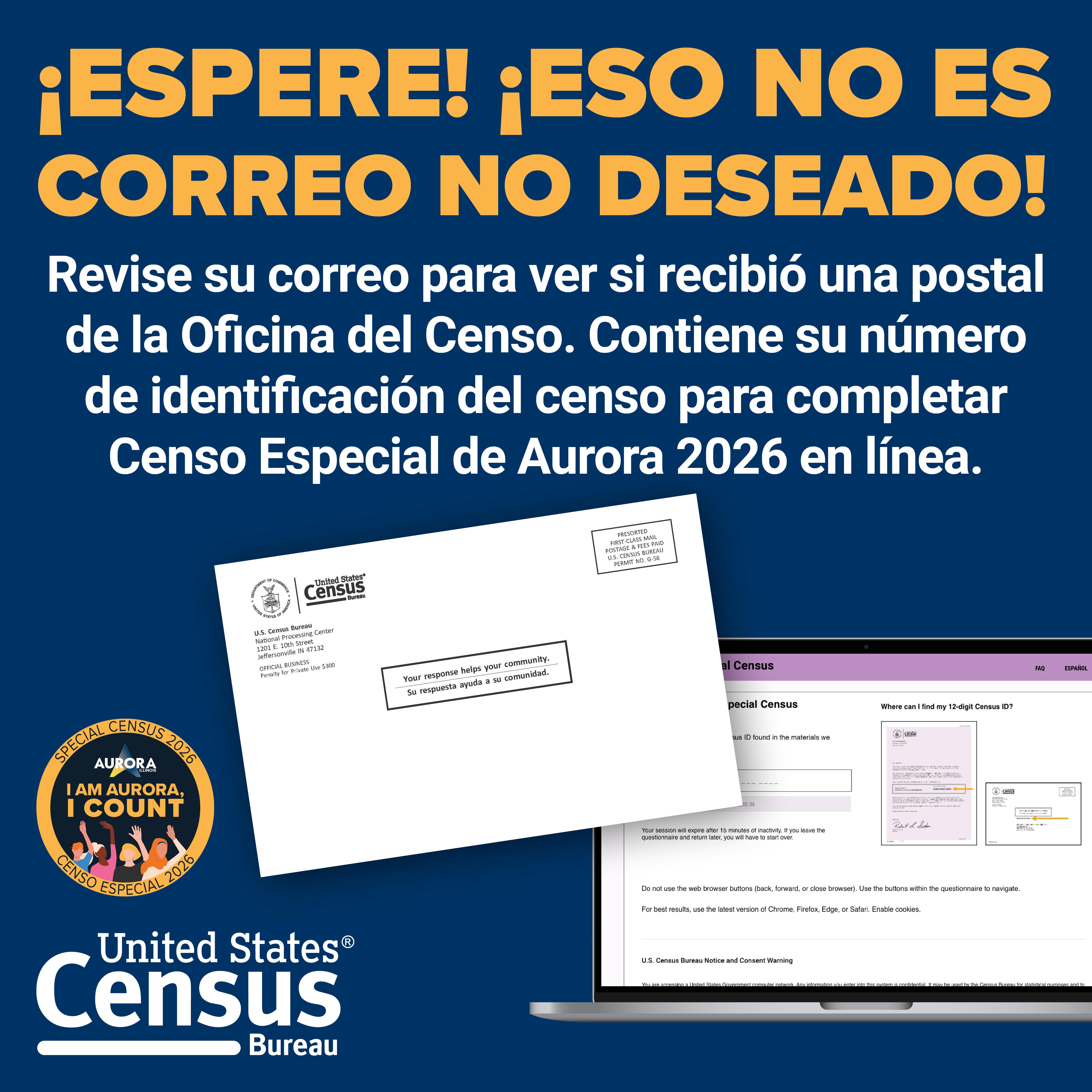 ¡Esté atento a la llegada por correo de su Tarjeta Postal especial del censo!