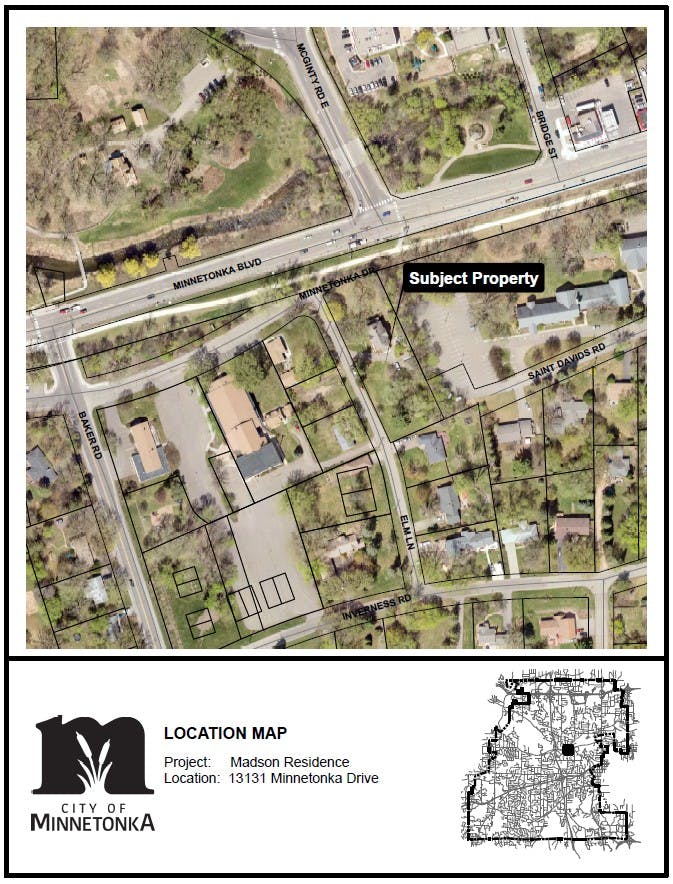 Aerial map of neighborhood showing subject property