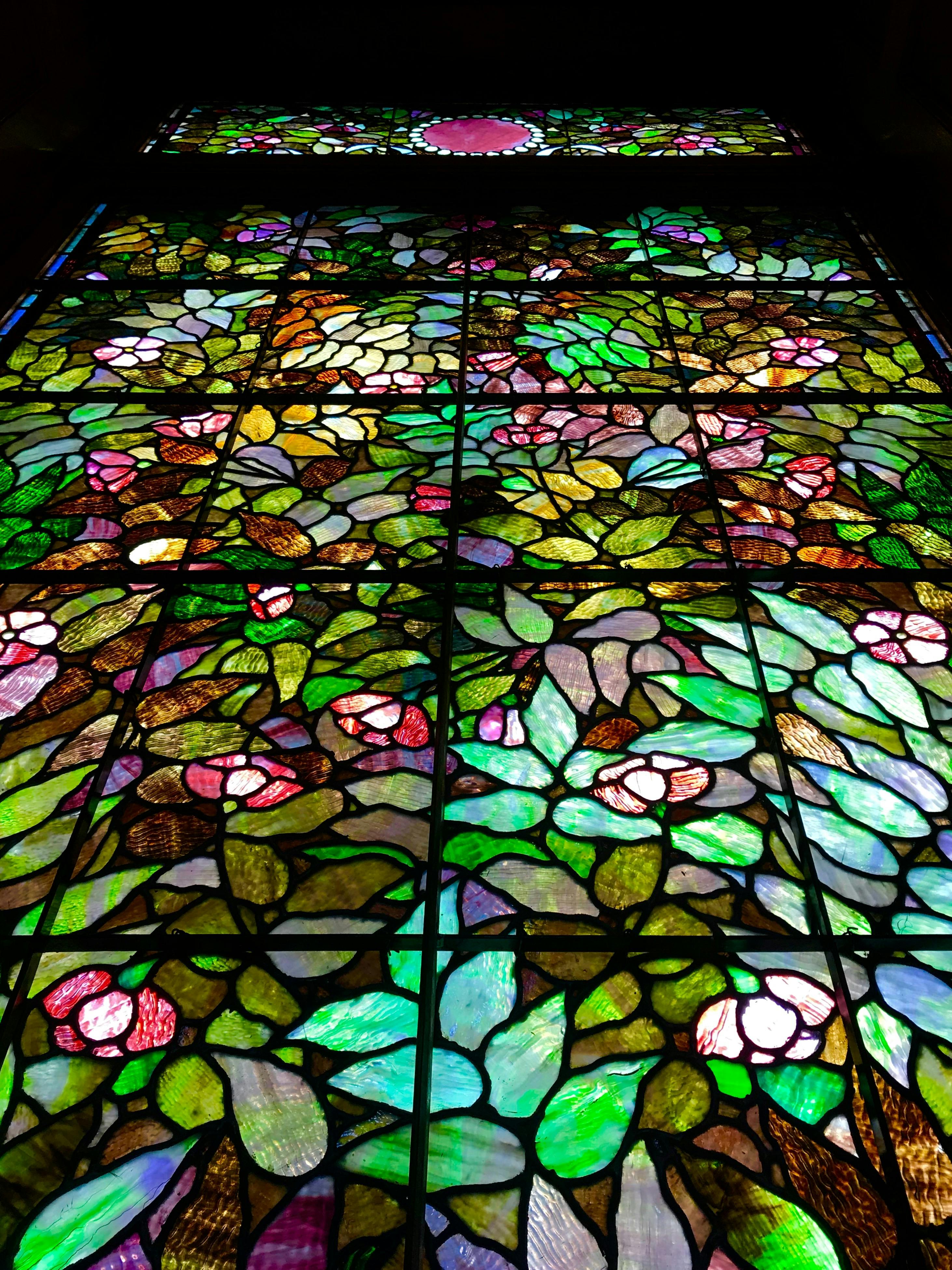 Detail of Tiffany Style Stain Glass Window
