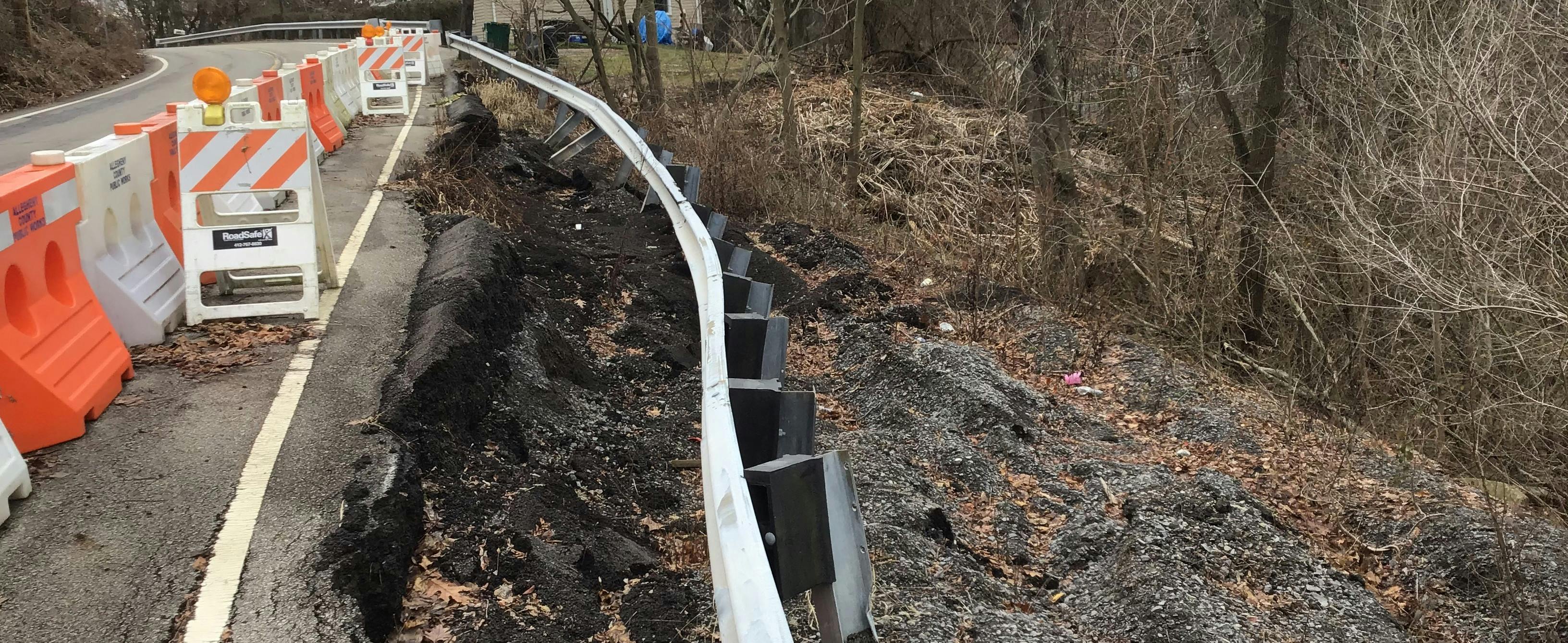 Landslide along Mt. Troy Road Extension in Ross