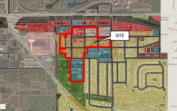 Site: Downtown-Proposed Mixed Core Land Use Map Designation