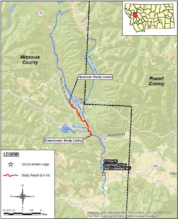 Site map and location within Missoula County