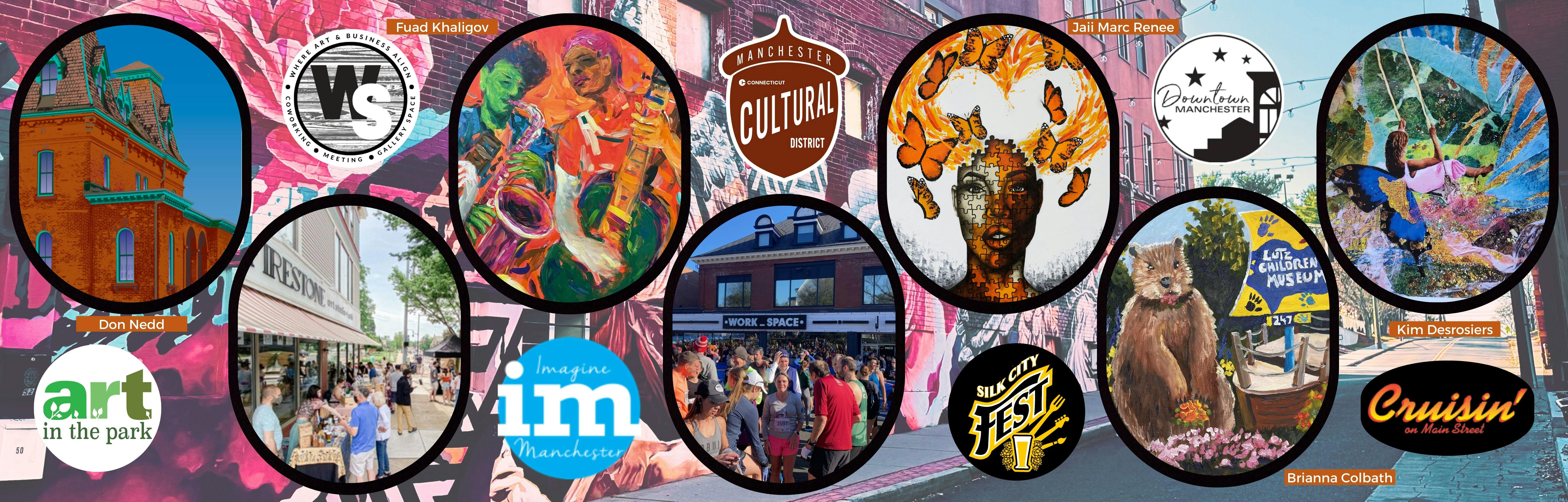 Small sample of some of the artists, events, and organizations that make up Manchester's Cultural District