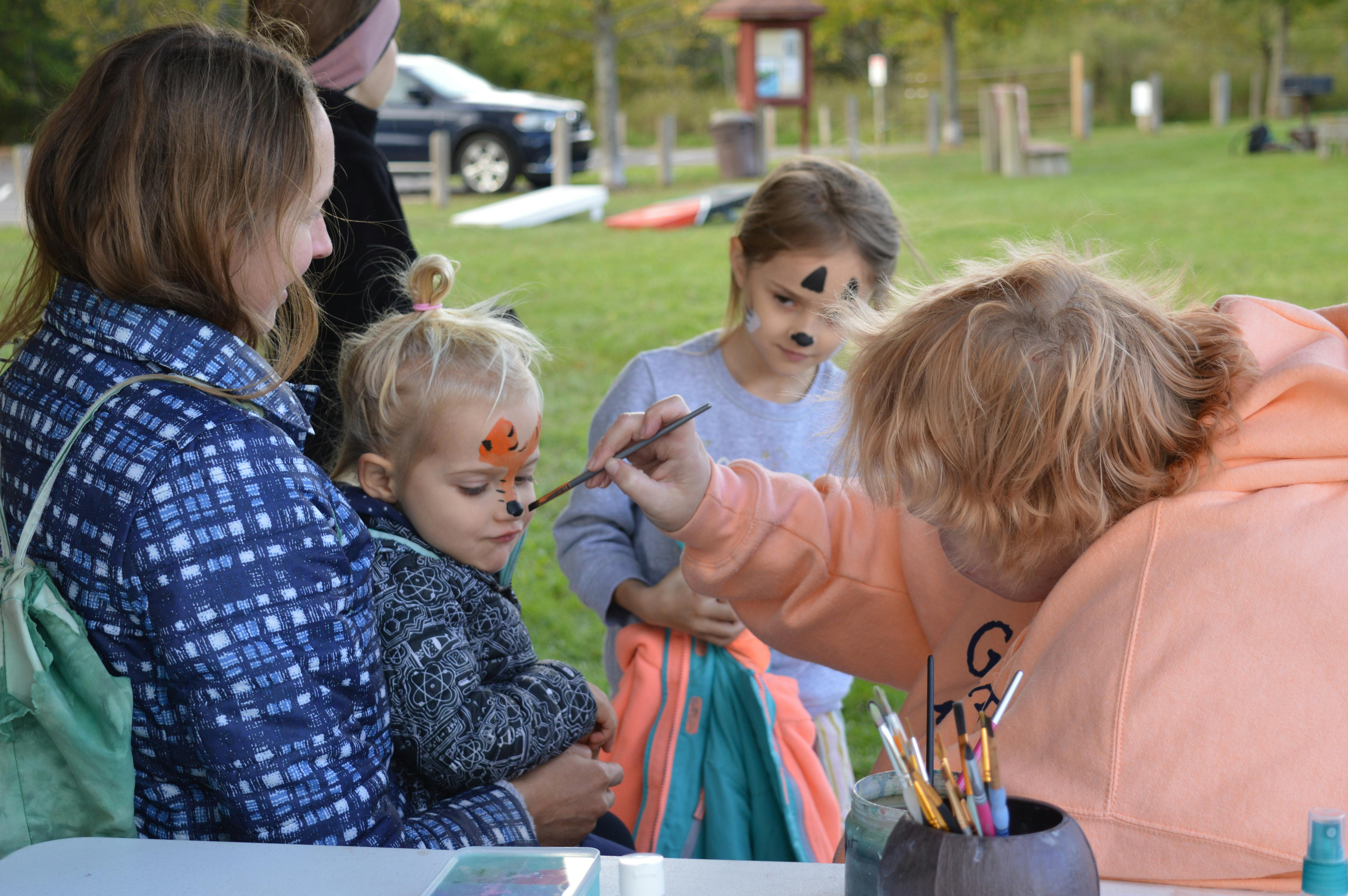 Face painting with Jessica.