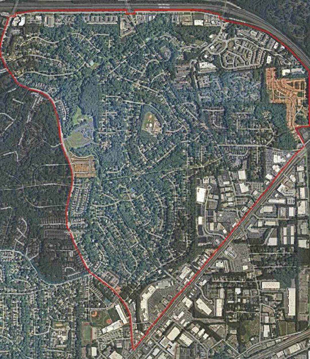 Map of Community #1 with drawn boundary